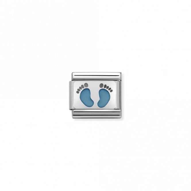 Classic Silver Light Blue Footprints Friends & Family Charms