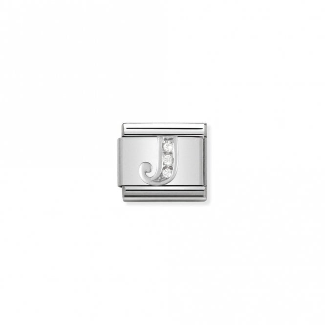 Classic Silver CZ J Letter Charms