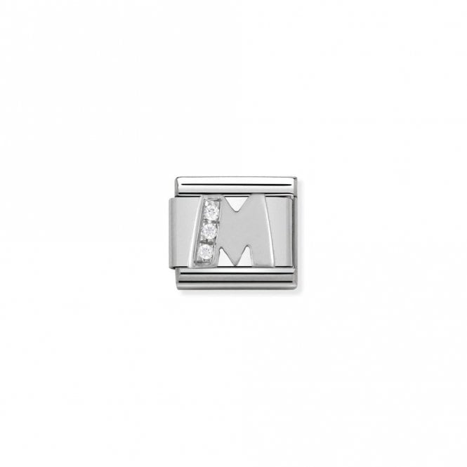 Classic Silver CZ M Letter Charms