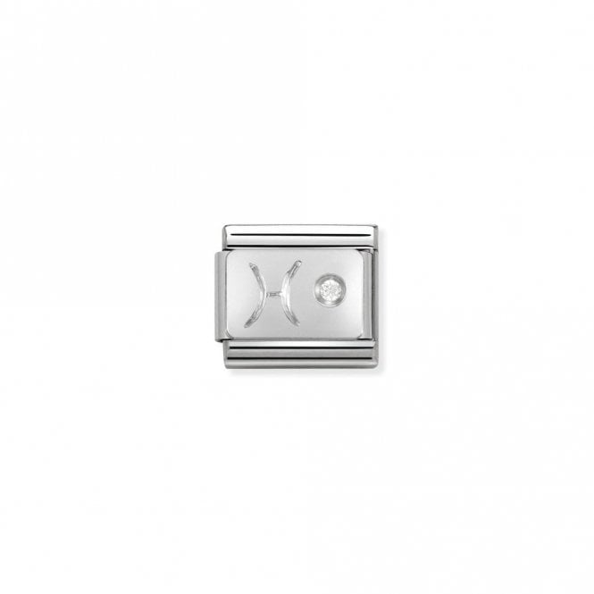 Classic Silver CZ Pisces Zodiac Charms