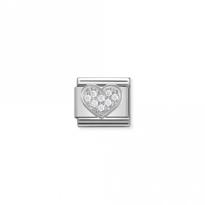 Classic Silver CZ Heart Love & Hearts Charms