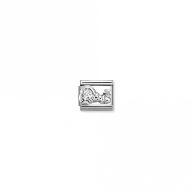 Classic Silver and CZ Key Love & Hearts Charms
