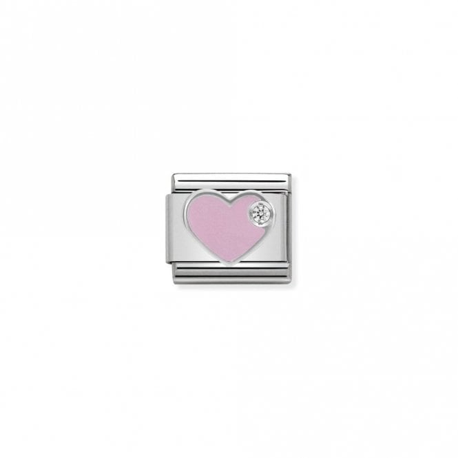 Classic Silver CZ Pink Heart Love & Hearts Charms