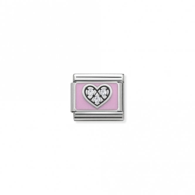 Classic Silver CZ Heart Pink Friends & Family Charms