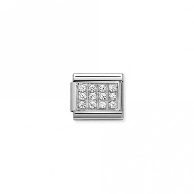 Classic Silver CZ Pave White Sparkly Charms