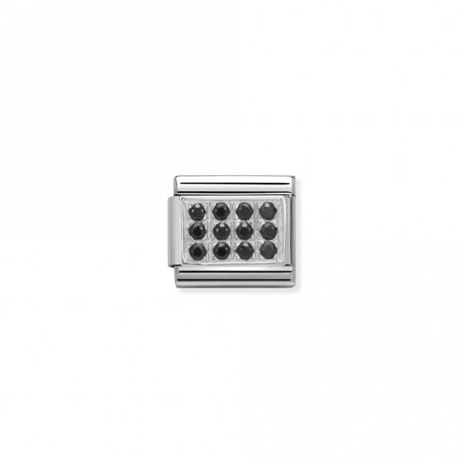 Classic Silver CZ Pave Black Sparkly Charms