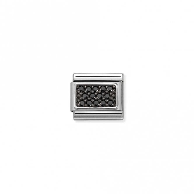 Classic Silver CZ Black Pave Sparkly Charms