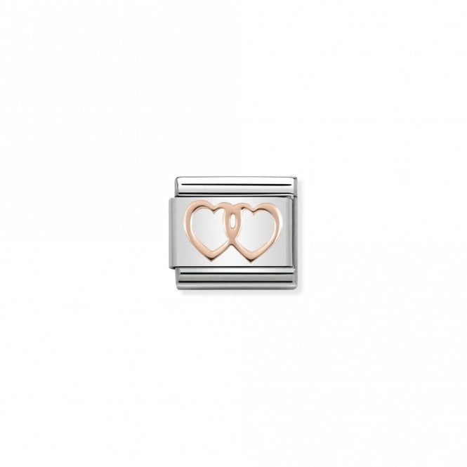 Classic Rose Gold Double Hearts Love & Hearts Charms