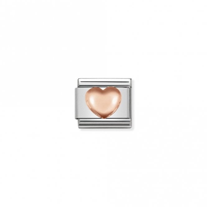 Classic Rose Gold Raised Heart Love & Hearts Charms