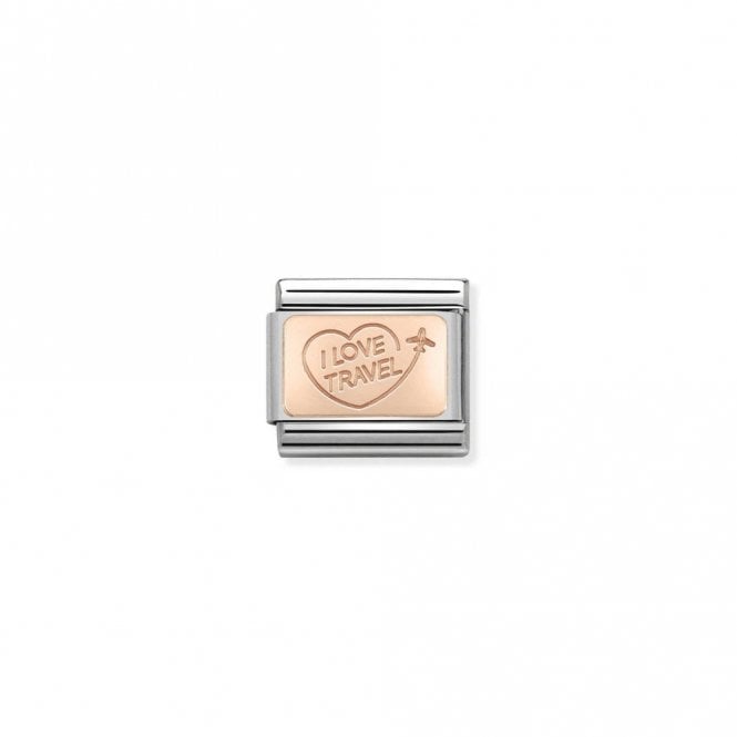 Classic Rose Gold I Love Travel Travel Charms
