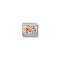 Classic Rose Gold CZ White Knot Love & Hearts Charms