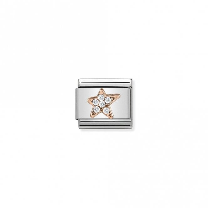 Classic Rose Gold CZ Asymmetric Star Fairytale & Fantasy Charms