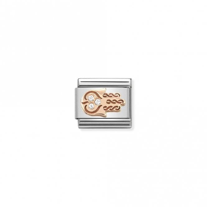 Classic Rose Gold CZ Hand Of Fatima Faith & Religion Charms