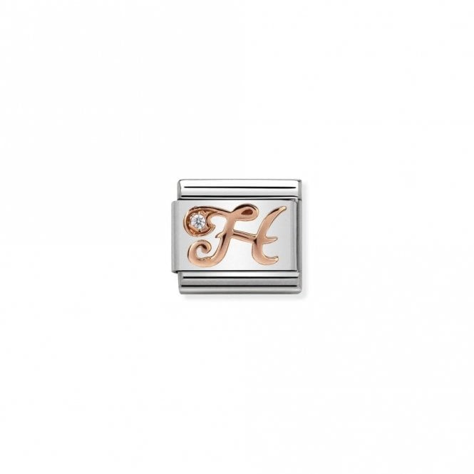Classic Rose Gold CZ H Letter Charms
