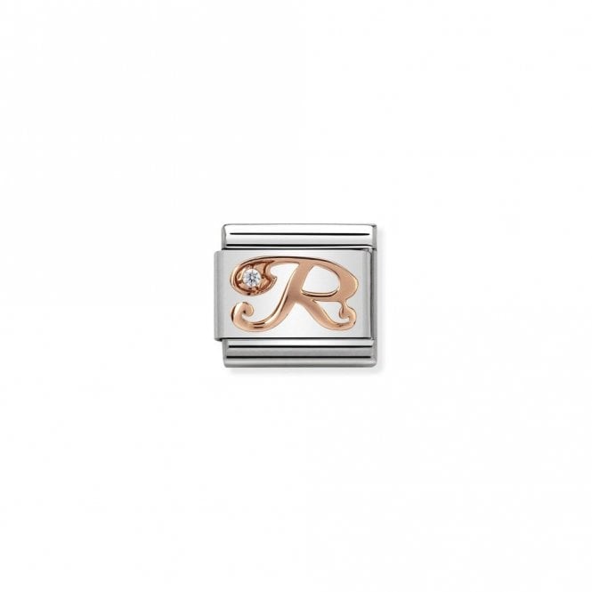 Classic Rose Gold CZ R Letter Charms
