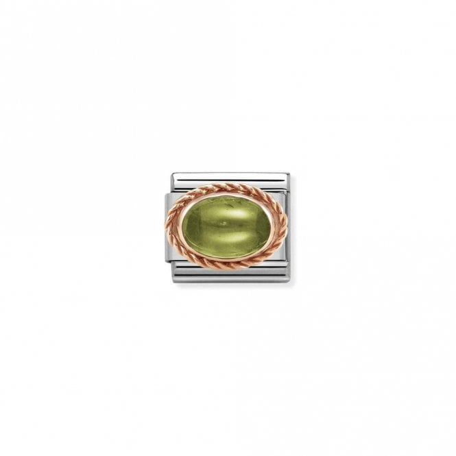 Classic Rose Gold Rich Peridot Stone Sparkly Charms