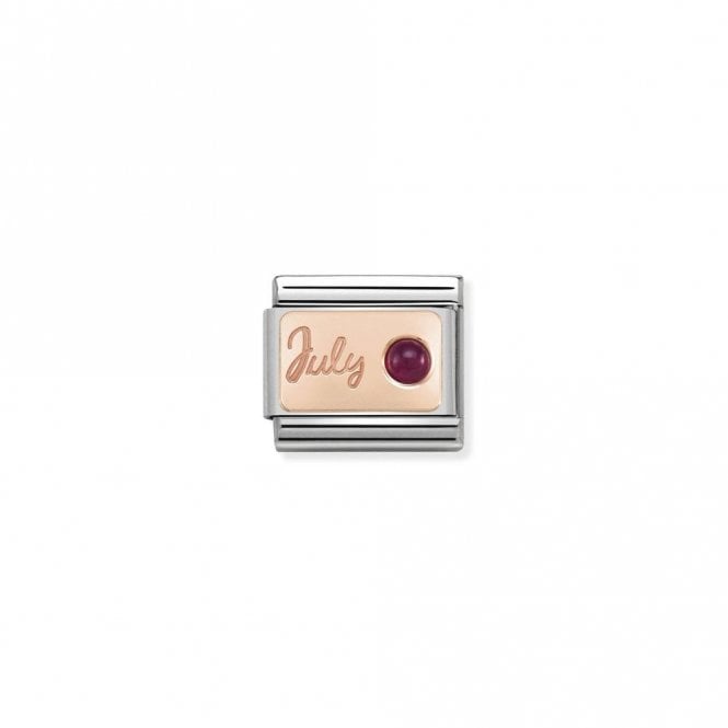 Classic Rose Gold July Ruby Birthday & Birthstones Charms