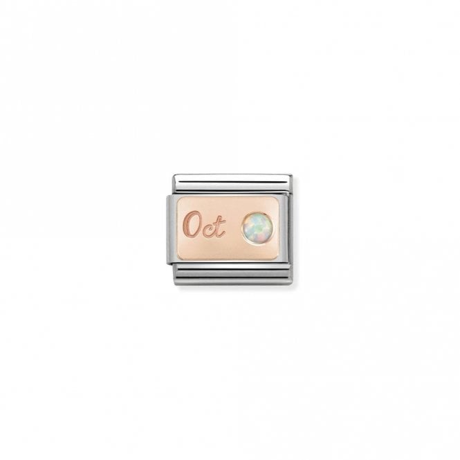 Classic Rose Gold October White Opal Birthday & Birthstones Charms