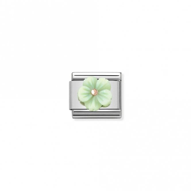 Classic Rose Gold Green Mother Of Pearl Flowers & Nature Charms