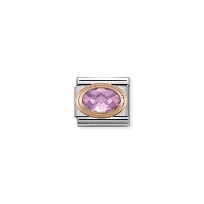 Classic Rose Gold CZ Facetted Pink Stone Sparkly Charms