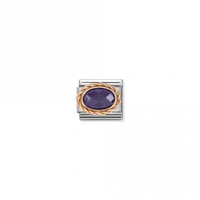 Classic Rose Gold and Facetted Purple Sparkly & Stones Charms