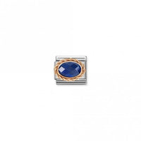 Classic Rose Gold and Facetted Blue Sparkly & Stones Charms