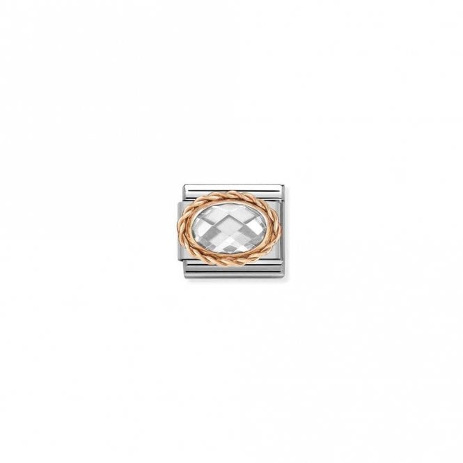 Classic Rose Gold and Facetted White Sparkly & Stones Charms