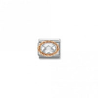 Classic Rose Gold and Facetted White Sparkly & Stones Charms