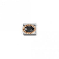 Classic Rose Gold and Facetted Black Sparkly & Stones Charms