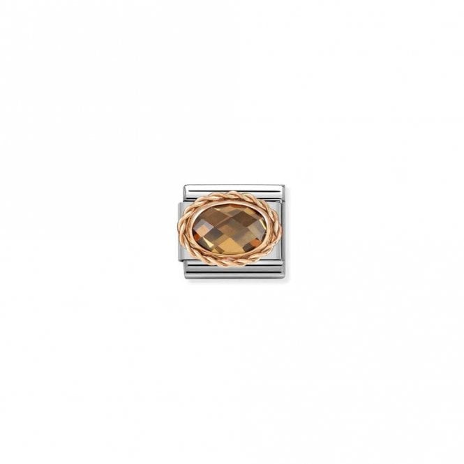 Nomination Classic Rose Gold and Facetted Smokey Sparkly & Stones Charm
