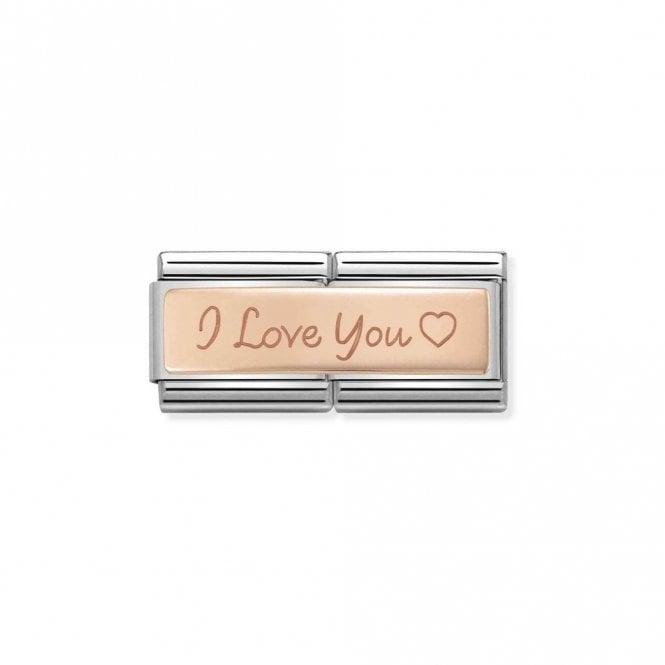 Rose Gold Double I Love You Love & Hearts Charms