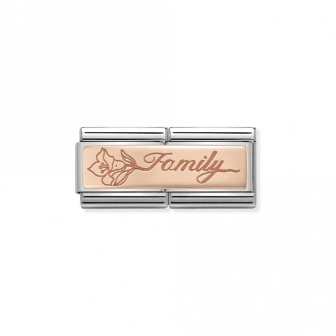 Nomination Rose Gold Double Family with Flower Friends & Family Charm