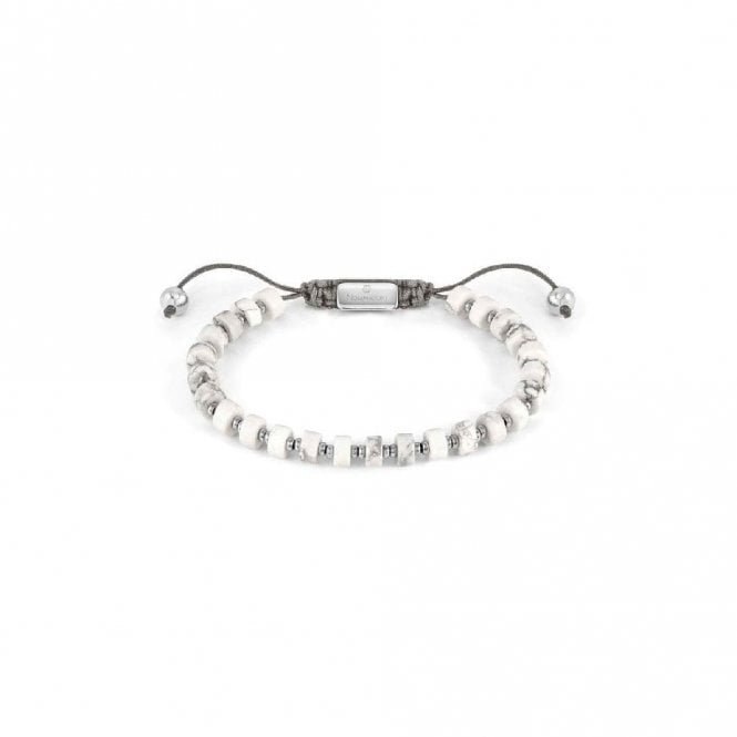 Instinct Style Vintage Steel & White Turquoise Bracelet