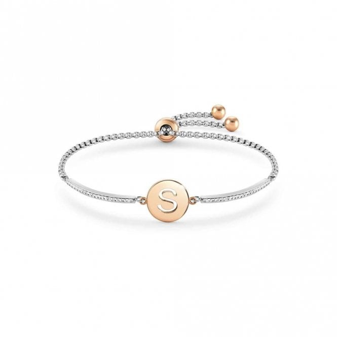 Milleluci Rose Gold and CZ Letter S Bracelet