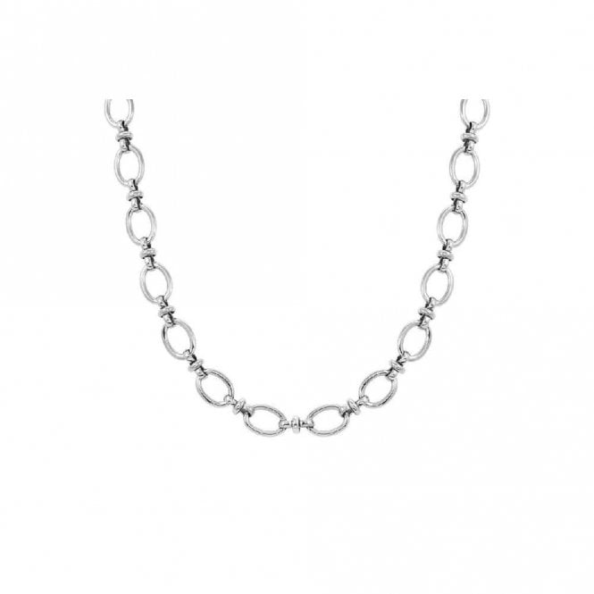 Affinity Short Silver Steel Link Necklace