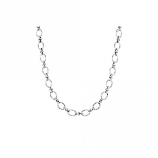 Affinity Long Silver Steel Link Necklace