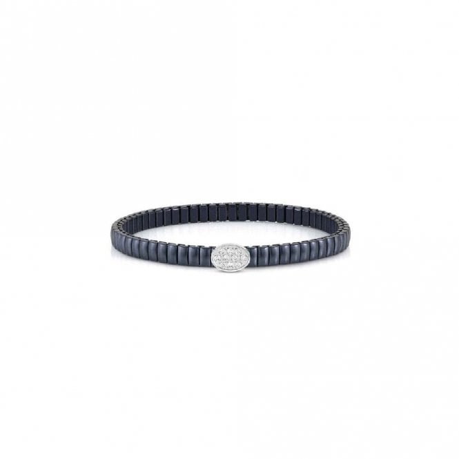 XTE Life Steel & CZ Blue Oval Bracelet, 18cm