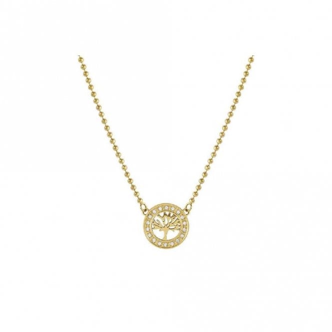 Soffio D'amore Tree of Life Necklace in Gold with CZ