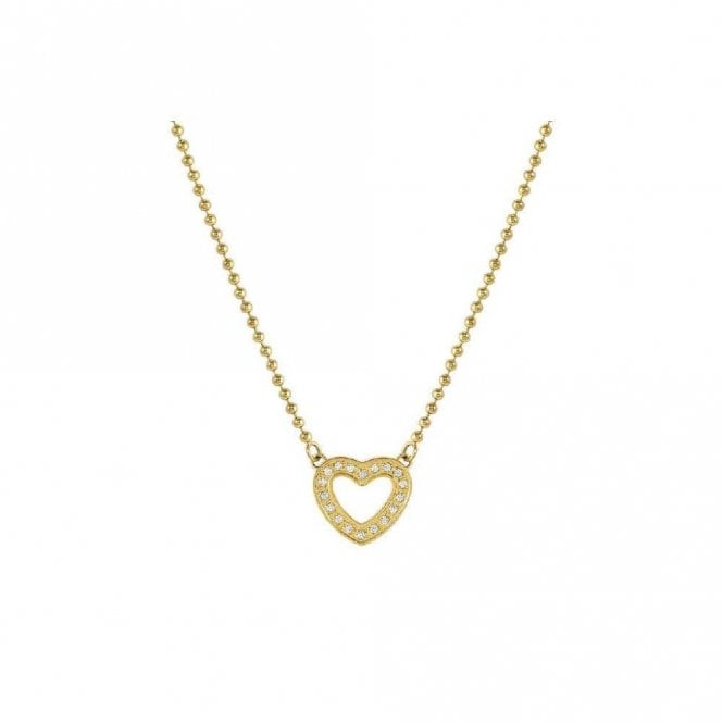 Soffio D'amore Heart Necklace in Gold with CZ