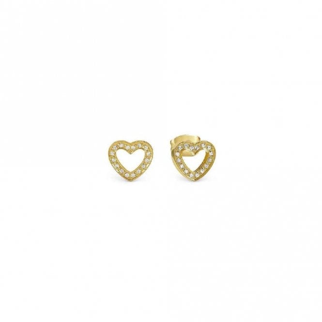 Soffio D'amore Heart Earrings in Gold with CZ