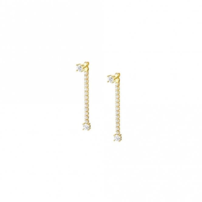 Chic & Charm Joyful Gold & CZ Pendant Drop Earrings