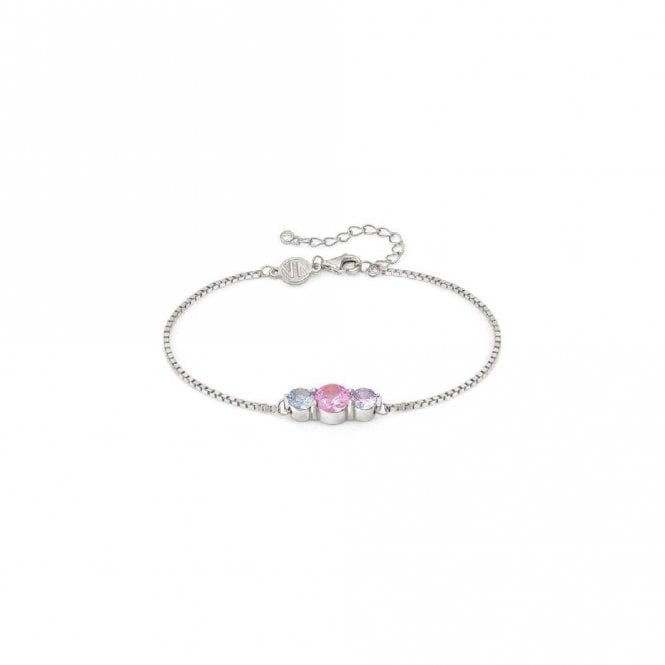 Colour Wave Bracelet in Silver and Multicoloured CZ
