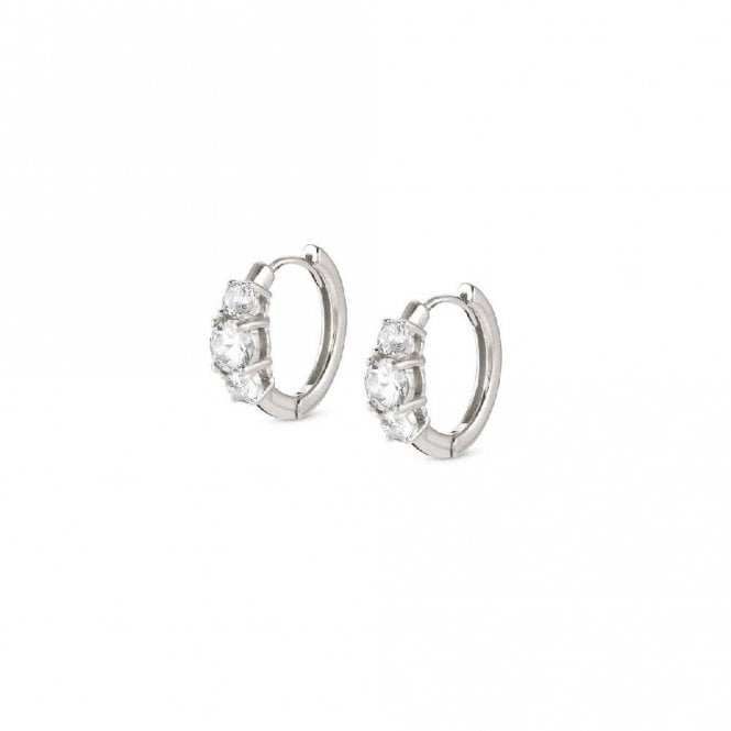 Colour Wave Earrings in Silver and Round CZ