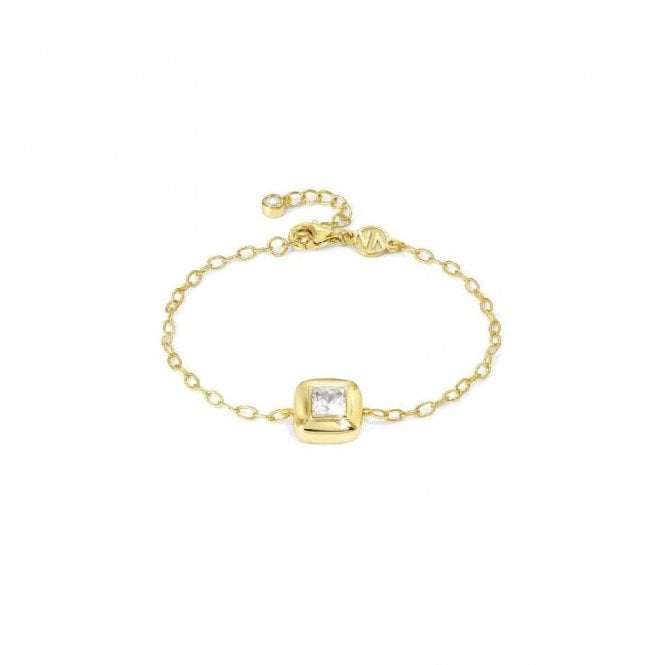 Domina Square Bracelet in Gold and CZ