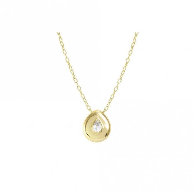 Domina Drop Necklace in Gold and CZ