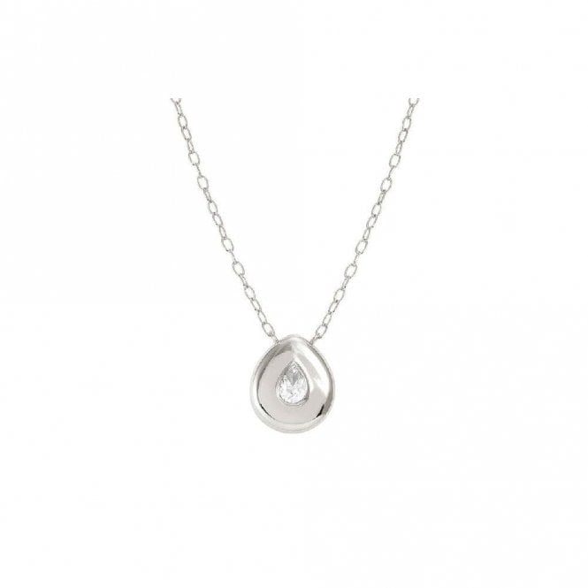 Domina Drop Necklace in Silver and CZ