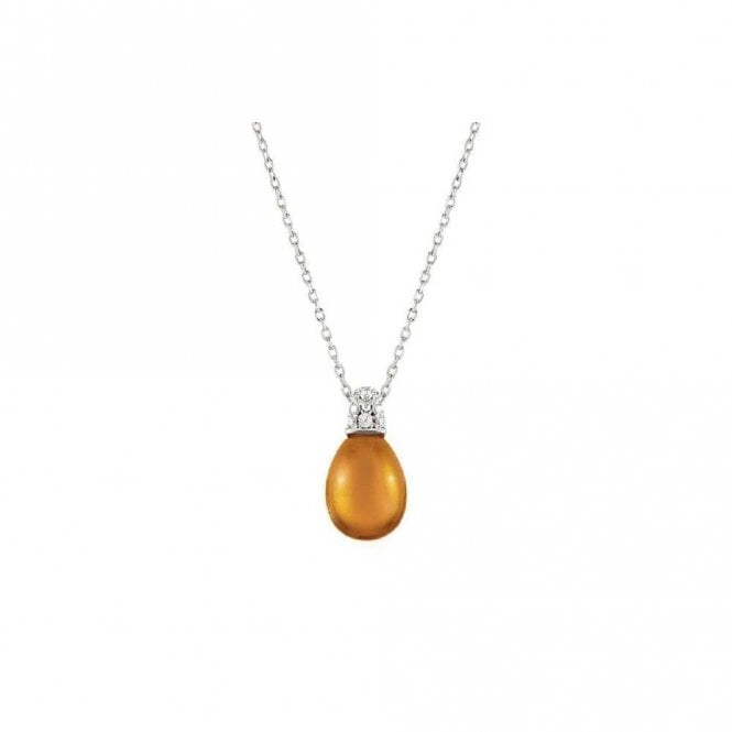 My Radiance Amber Yellow Necklace In Silver with CZ and Imitation Stones