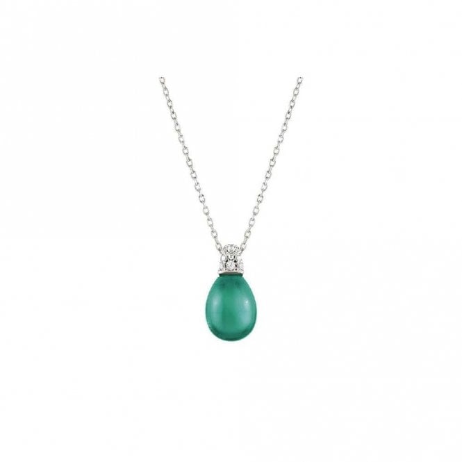 My Radiance Paraiba Tourmaline Green Necklace In Silver with CZ and Imitation Stones