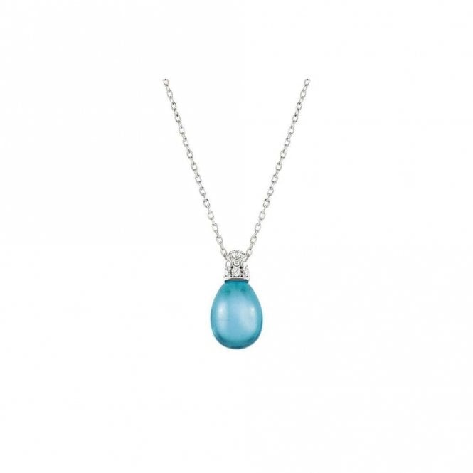 My Radiance Light Blue Topaz Necklace In Silver with CZ and Imitation Stones