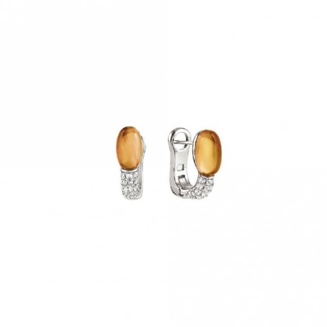 My Radiance Amber Yellow Earrings In Silver with CZ and Imitation Stones